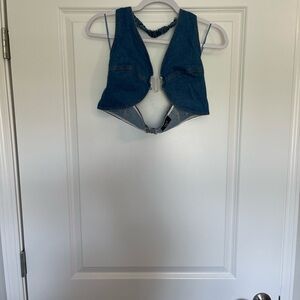 Vici Blue Denim Crop Top